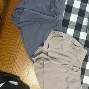 Brandy Melville Blue and Tan Athletic Shorts